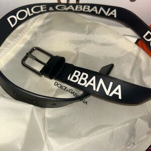Dolce & Gabbana small Black Belt with White Logo
